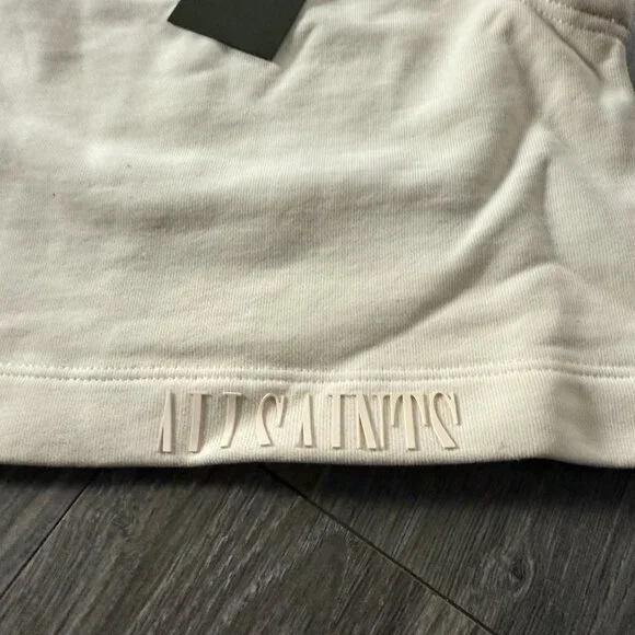 NWT Allsaints Lila Crop Sweatshirt Cream White Tank Top Women Size 00 - Picture 2 of 5